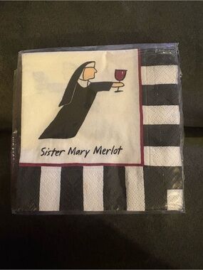 🔥5 FOR $25🔥 Sister Mary Merlot Beverage Napkins